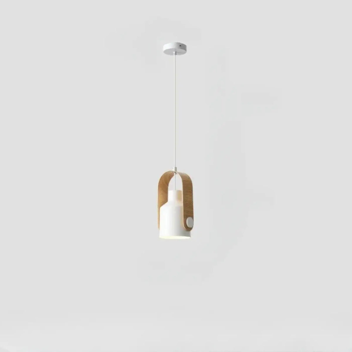 Suspension scandinave bois et métal orientable, deux modèles, blanc