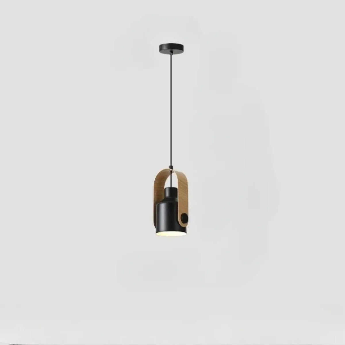 Suspension scandinave bois et métal orientable, deux modèles, noir
