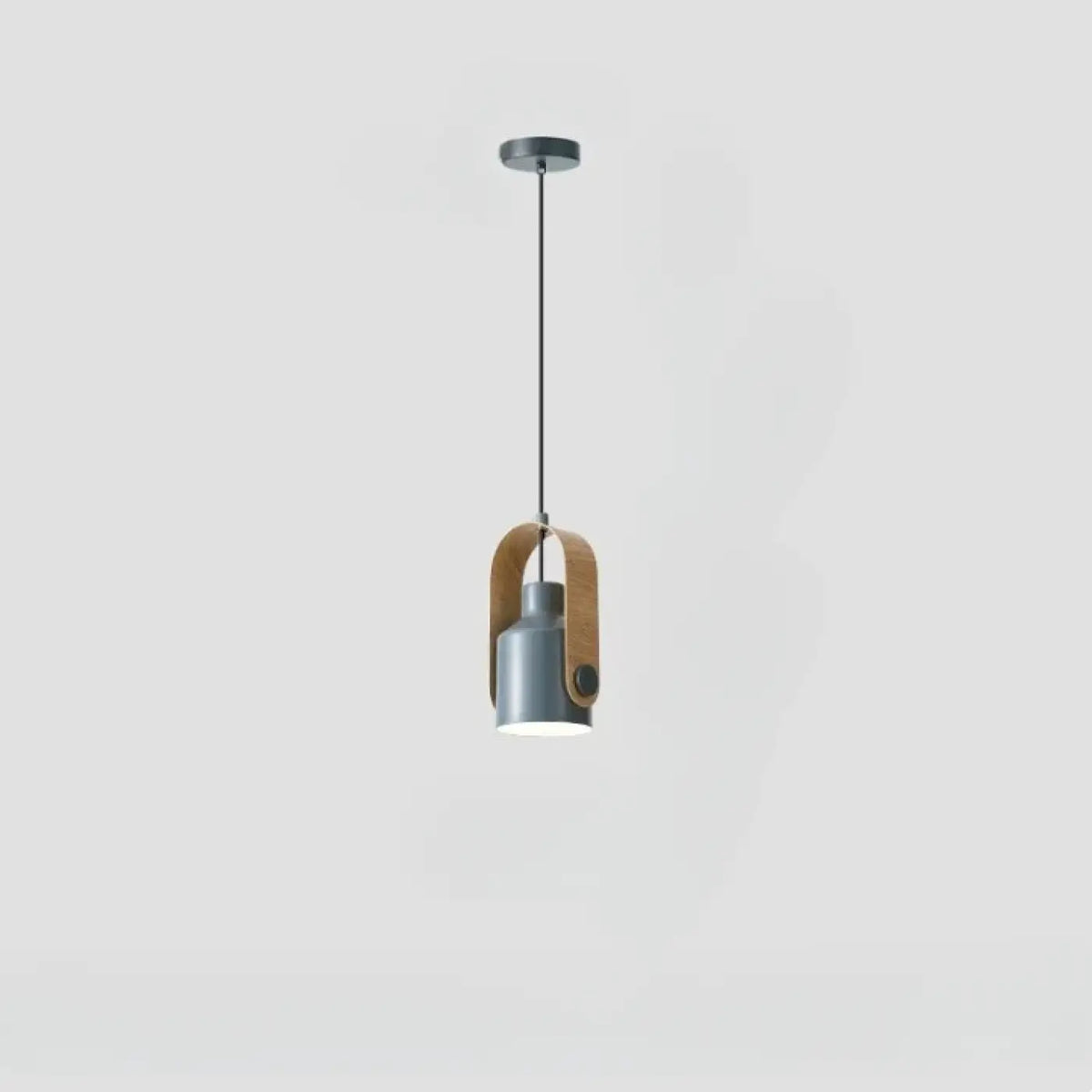Suspension scandinave bois et métal orientable, deux modèles, gris