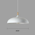 Suspension scandinave avec touche de bois clair, sept coloris, blanc