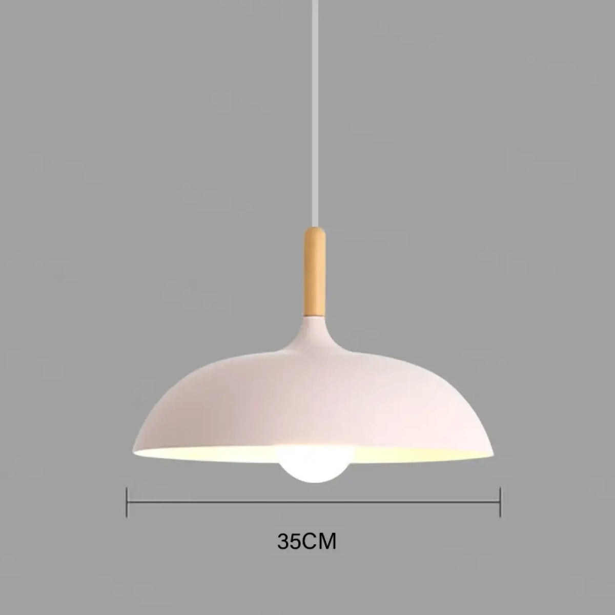 Suspension scandinave avec touche de bois clair, sept coloris, rose