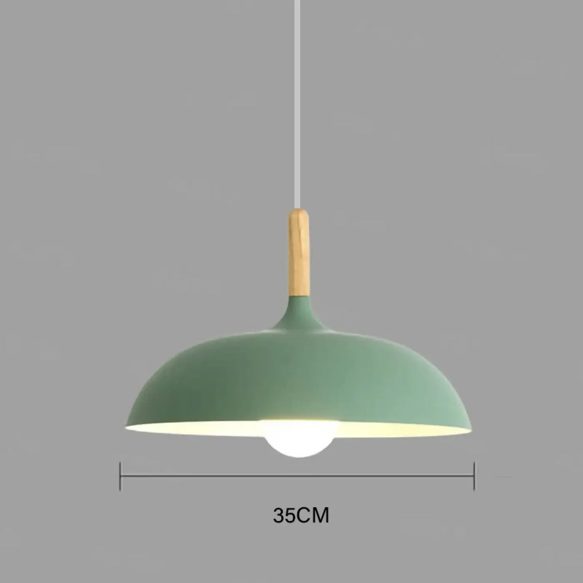 Suspension scandinave avec touche de bois clair, sept coloris, vert