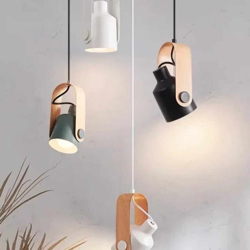 Suspension scandinave bois et métal orientable, deux modèles