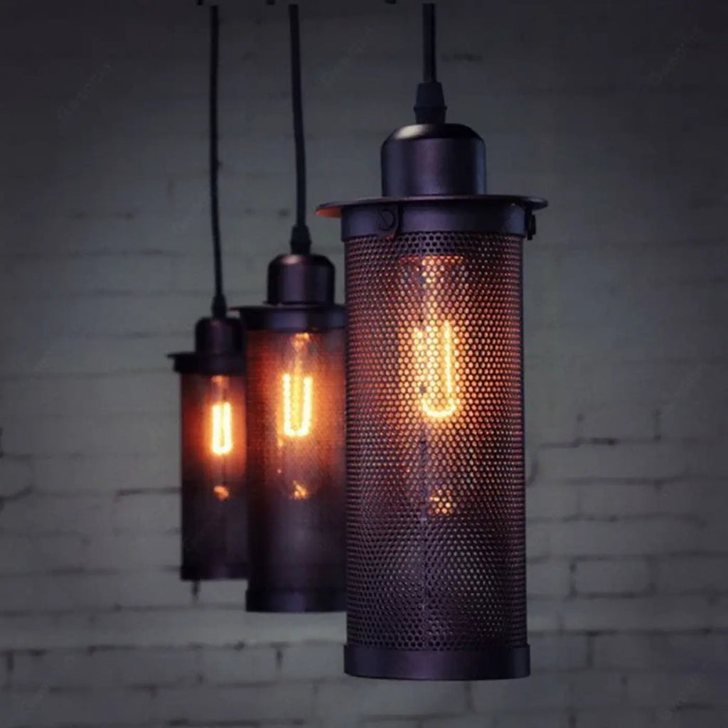 Suspension industrielle au style vintage, esprit atelier