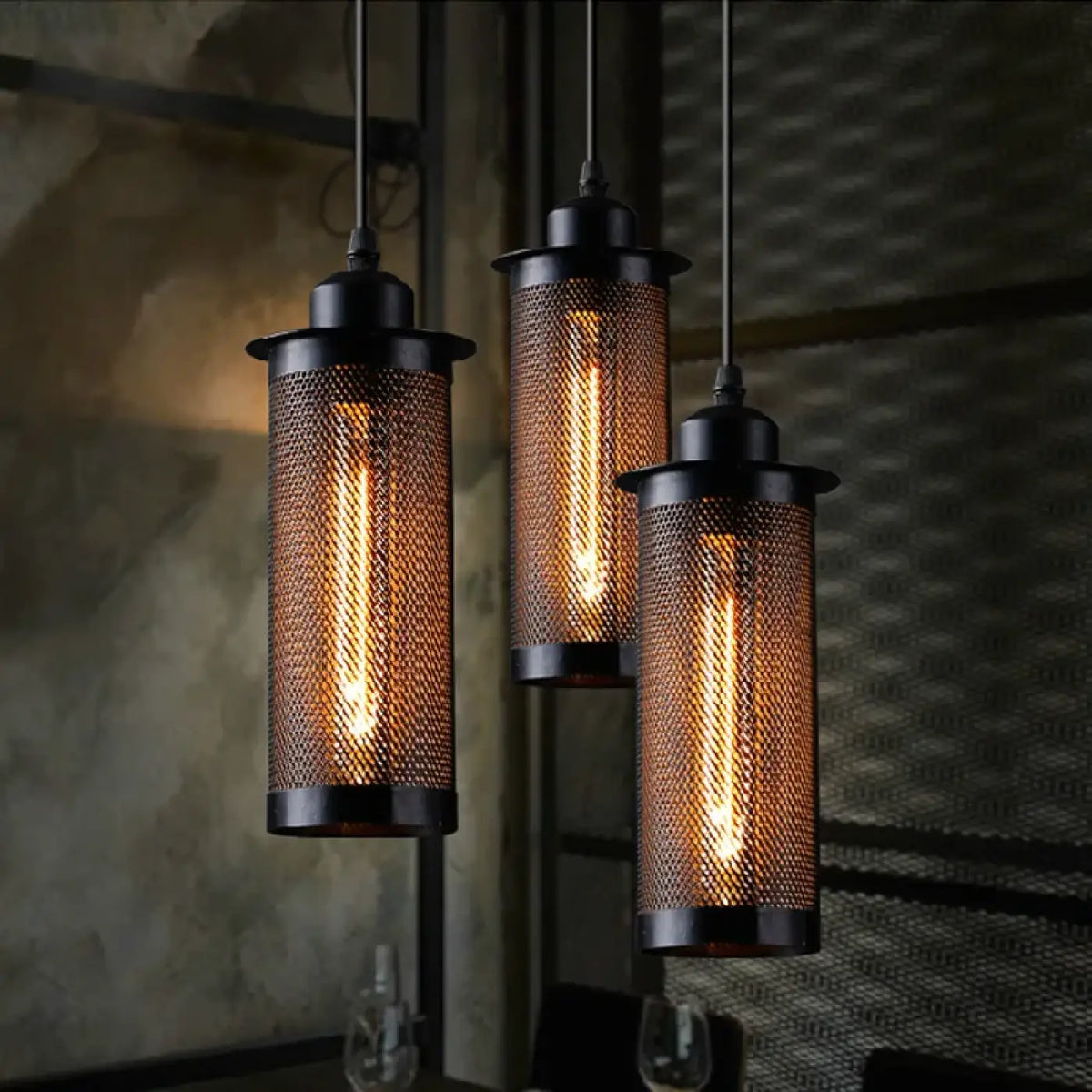 Suspension industrielle au style vintage, esprit atelier