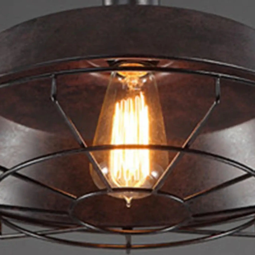 Suspension industrielle en cloche aplatie, noir ou marron
