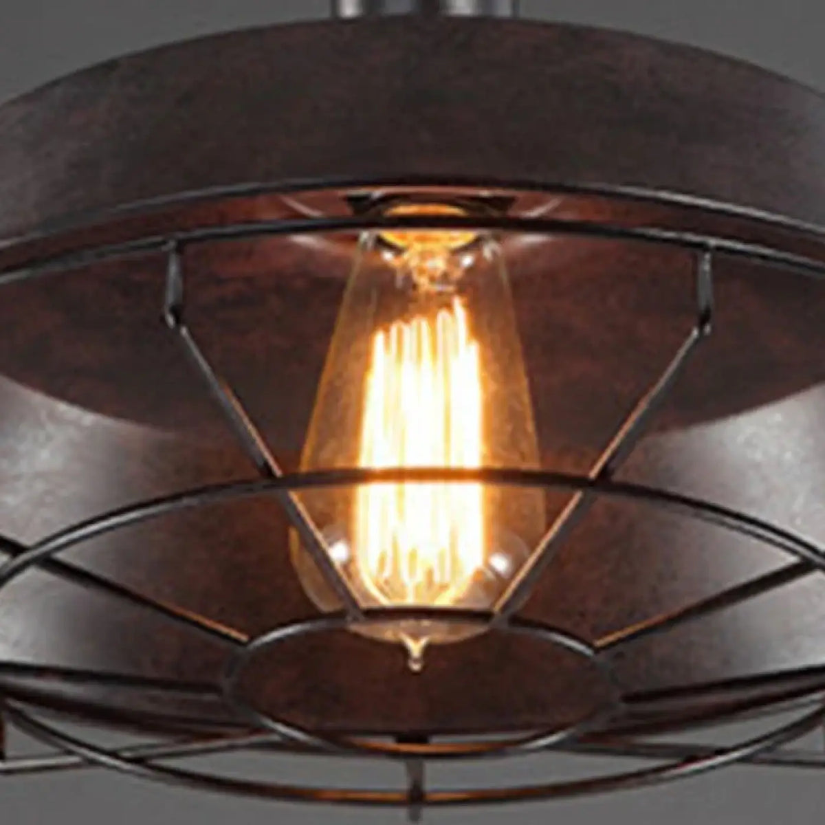Suspension industrielle en cloche aplatie, noir ou marron