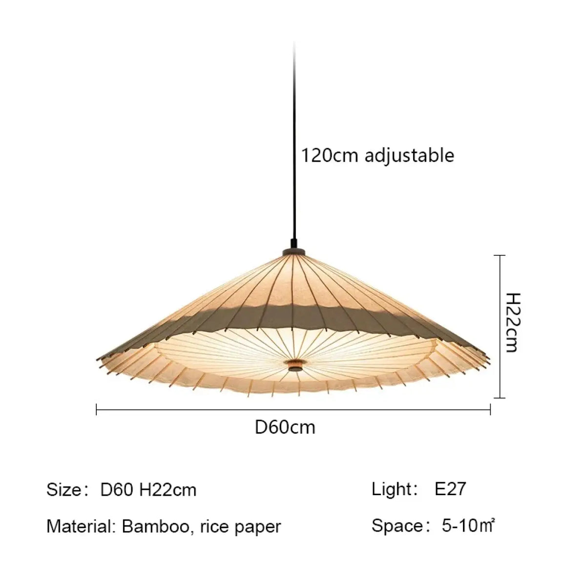 Suspension en papier style japonais, deux modèles