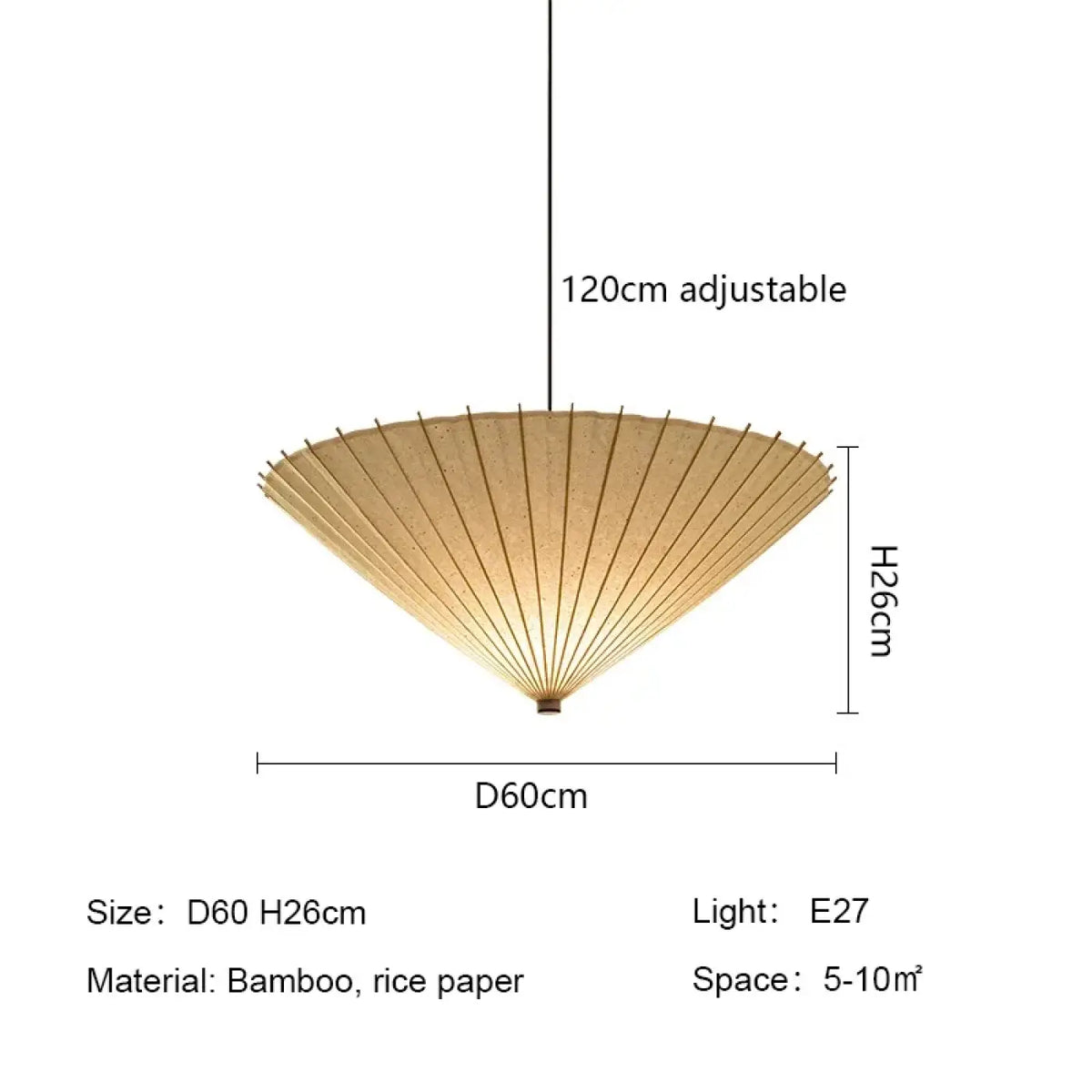 Suspension en papier style japonais, deux modèles