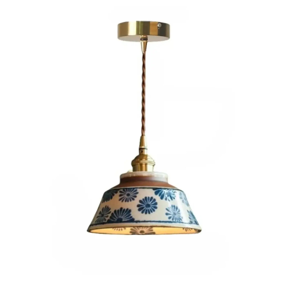 Suspension en céramique fleurie, style salon de thé, huit modèles