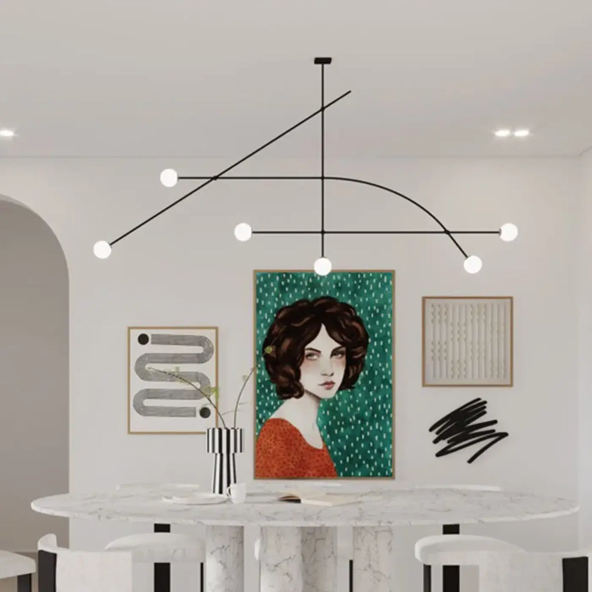 Suspension moderne ornementée, tailles S ou M