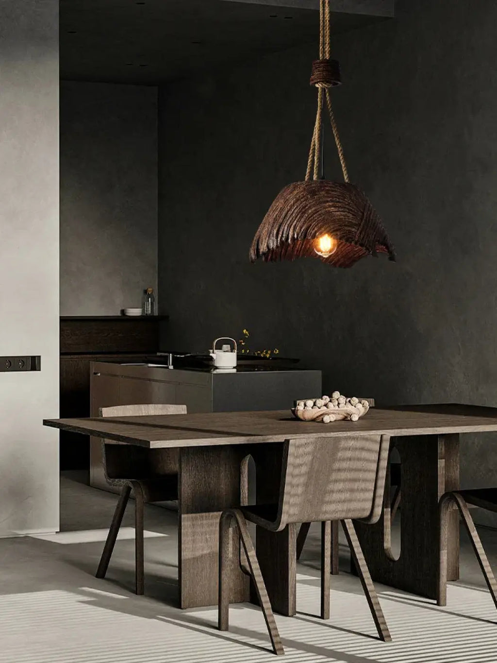 Suspension style rustique et bohème, marron ou noire