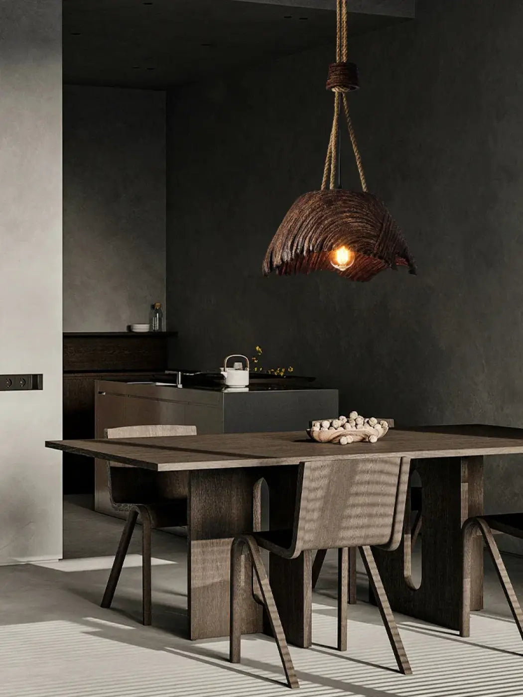 Suspension style rustique et bohème, marron ou noire