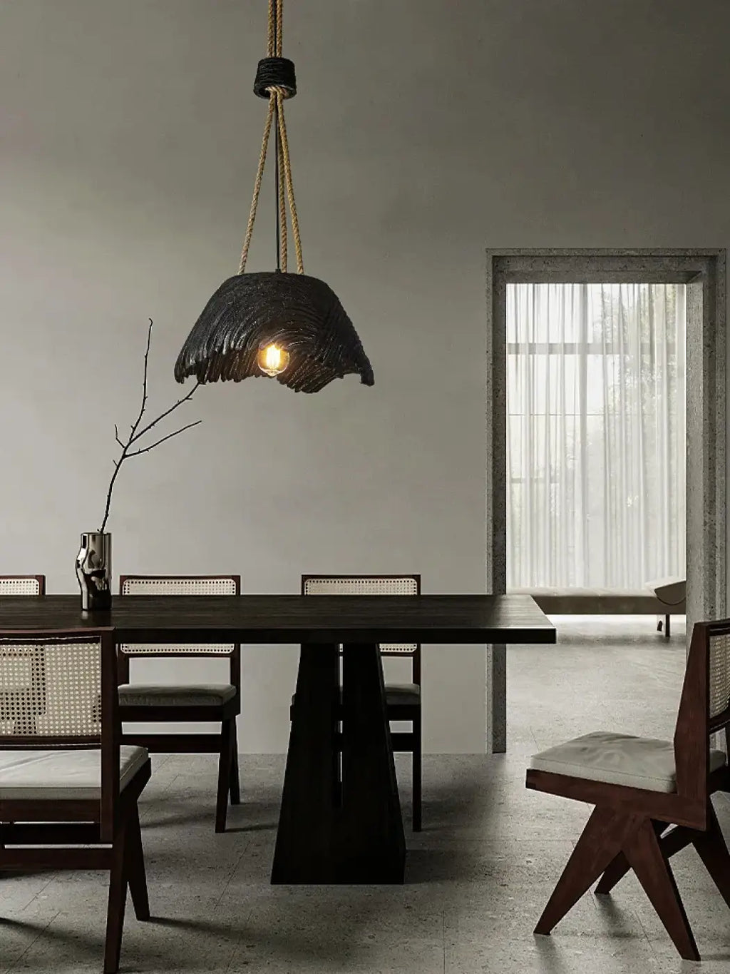 Suspension style rustique et bohème, marron ou noire