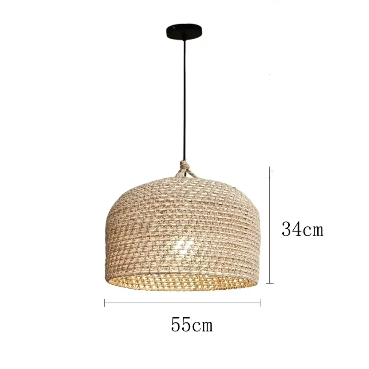 Suspension en osier tissé au design moderne, trois tailles