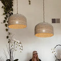 Suspension en osier tissé au design moderne, trois tailles