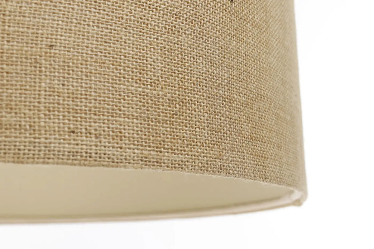 Suspension abat-jour en tissu beige et écru, tailles S à XL
