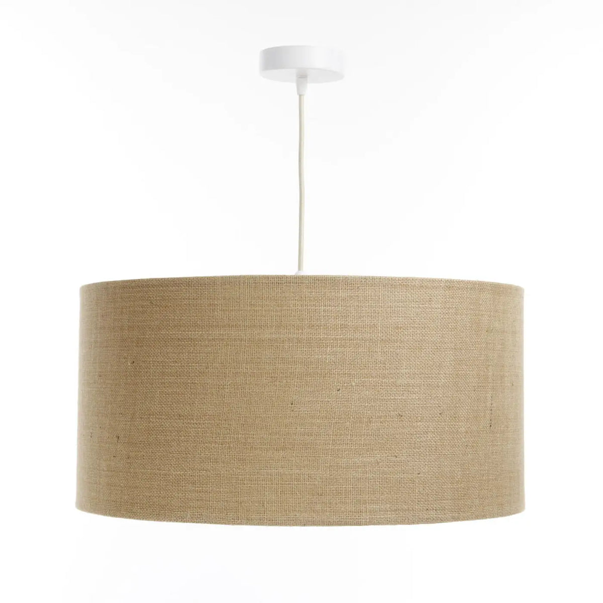 Suspension abat-jour en tissu beige et écru, tailles S à XL