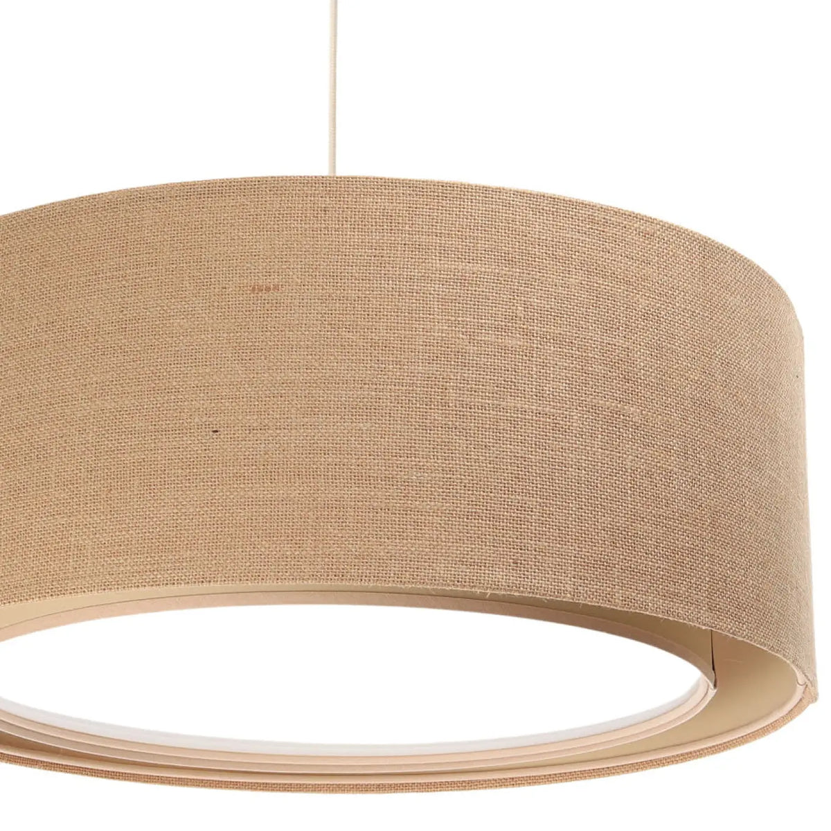 Suspension ronde en tissu beige, tailles S et M