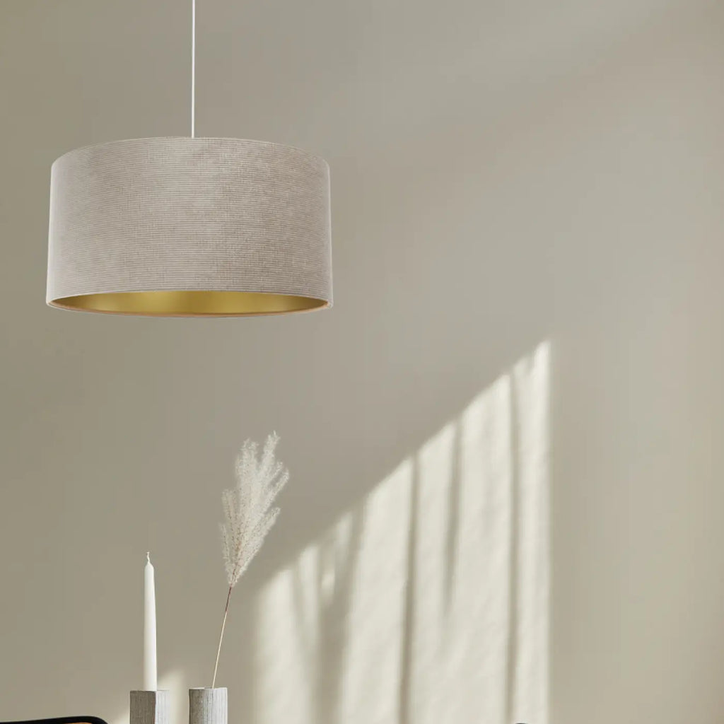 Suspension en tissu beige et doré, moderne, tailles S, M et L
