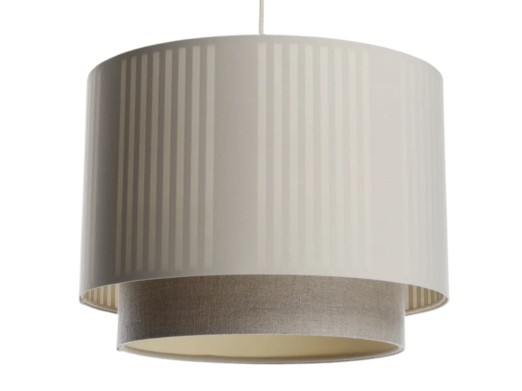 Suspension en tissu beige et écru, trois tailles S, M et L