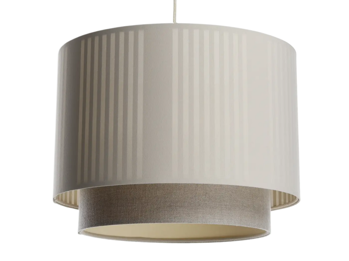 Suspension en tissu beige et écru, trois tailles S, M et L