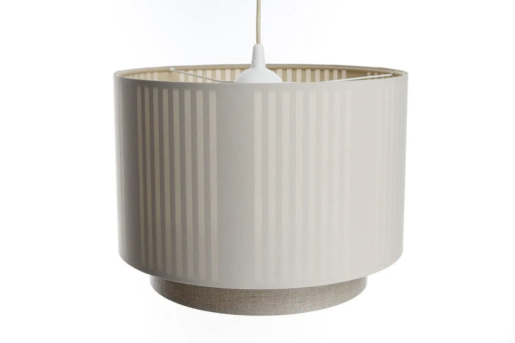 Suspension en tissu beige et écru, trois tailles S, M et L