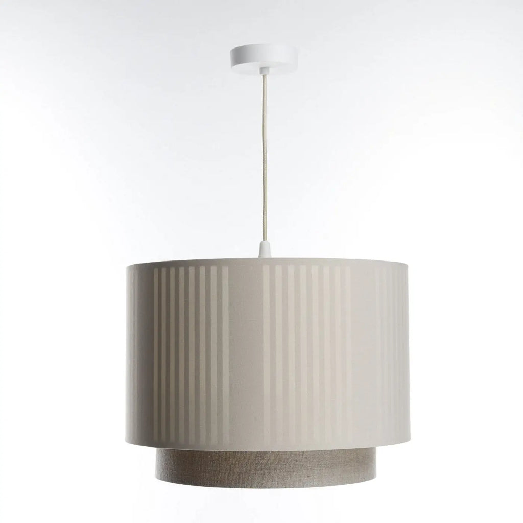 Suspension en tissu beige et écru, trois tailles S, M et L