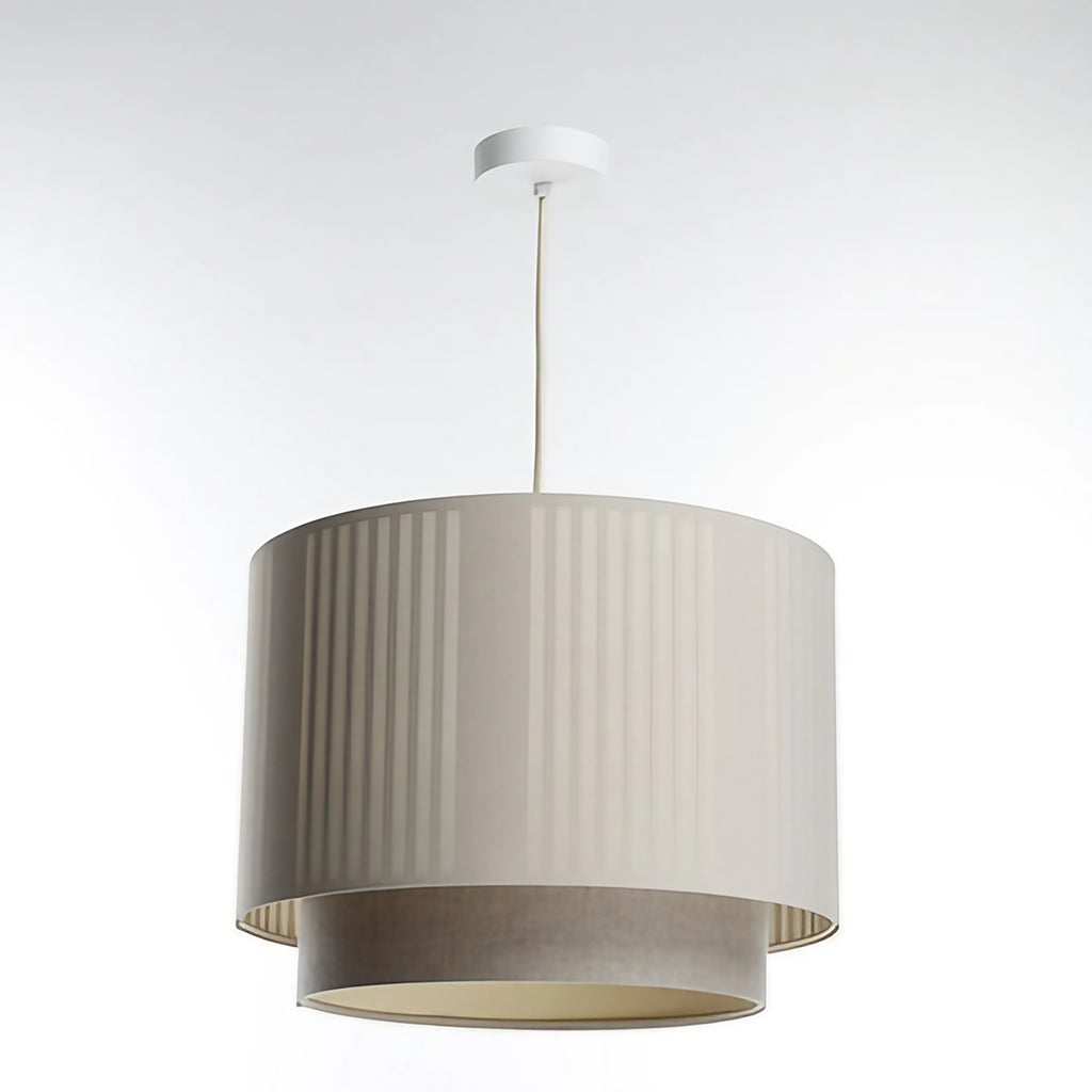 Suspension en tissu beige et écru, trois tailles S, M et L
