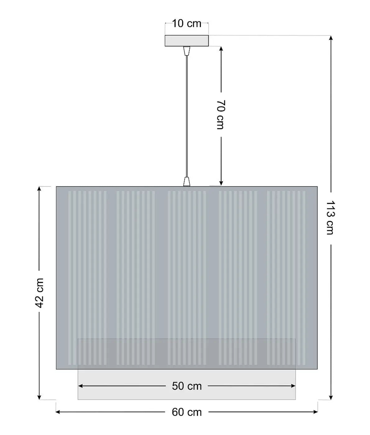 Suspension en tissu beige et écru, trois tailles S, M et L