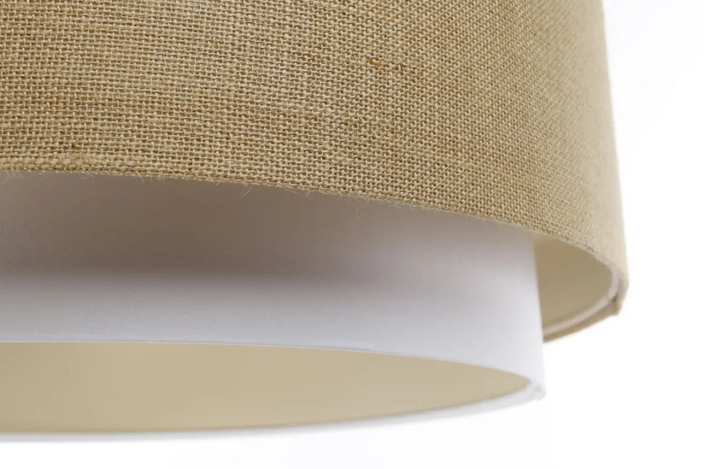 Suspension en tissu blanc, beige et écru, tons naturels