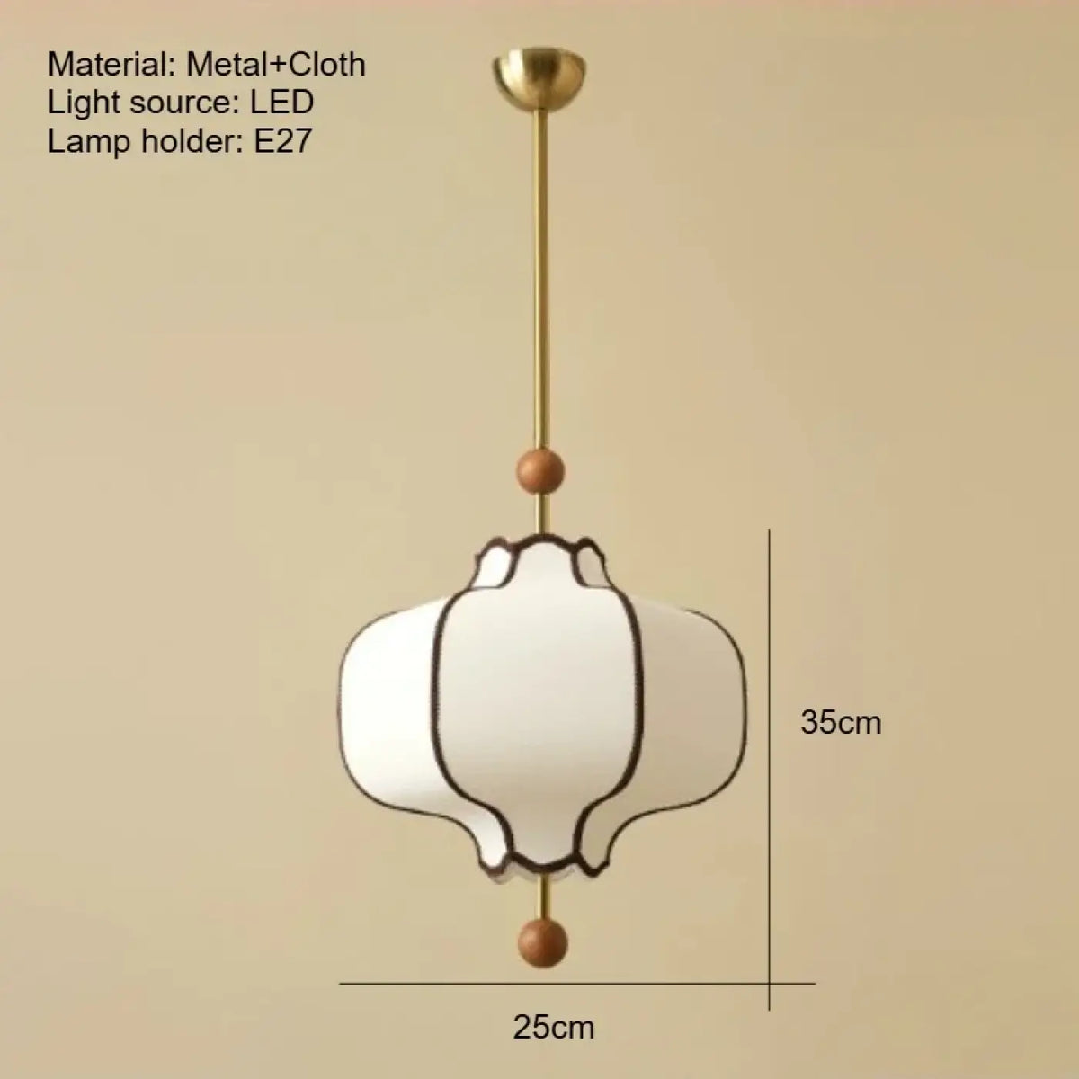 Suspension chic en tissu blanc, trois teintes de lumière