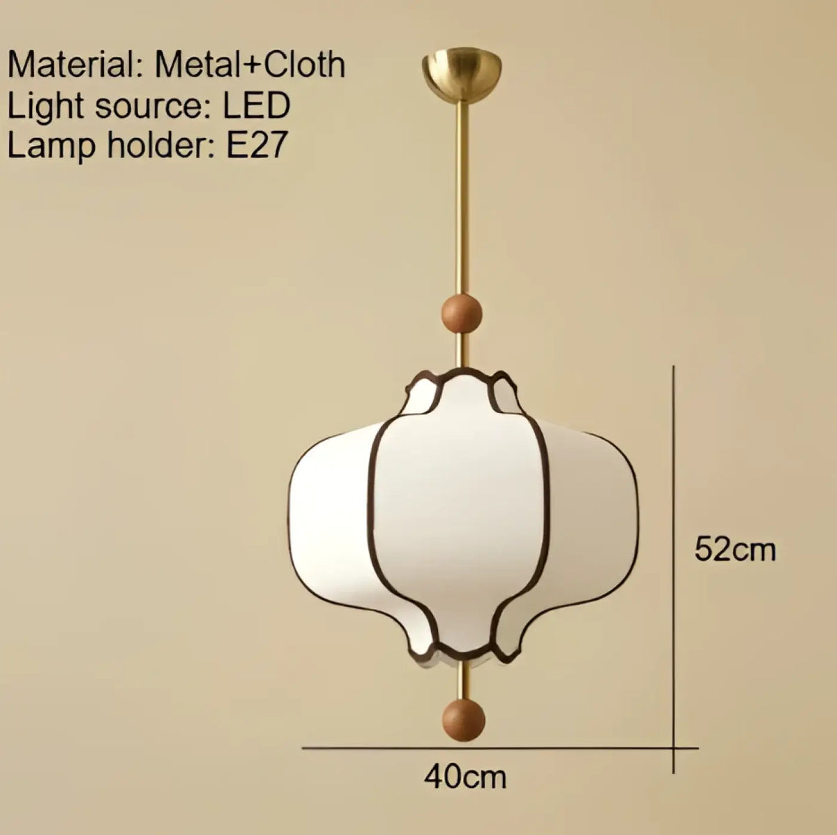 Suspension chic en tissu blanc, trois teintes de lumière
