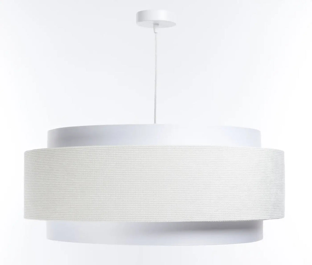 Suspension en tissu blanc et crème, style sobre