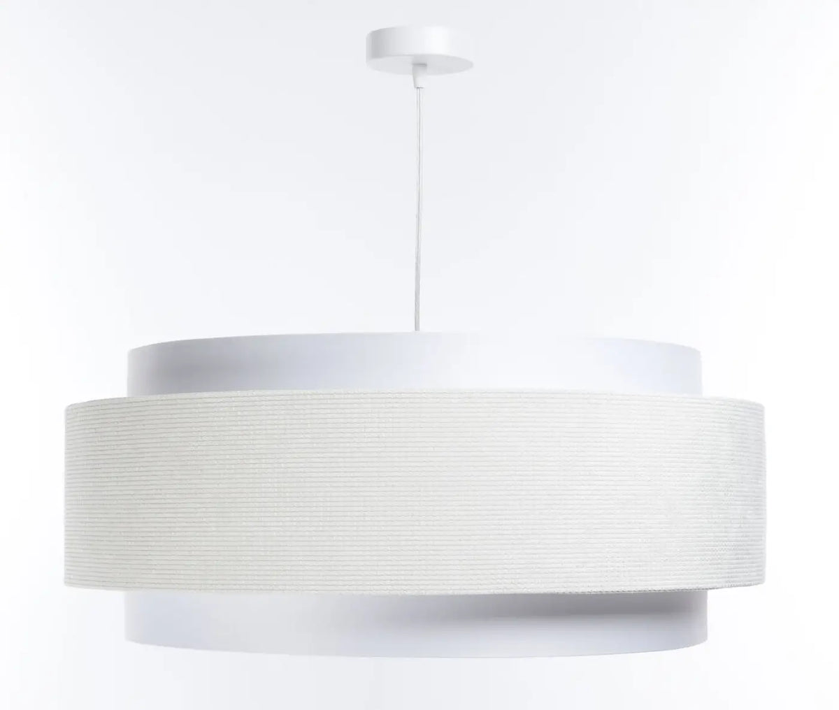 Suspension en tissu blanc et crème, style sobre