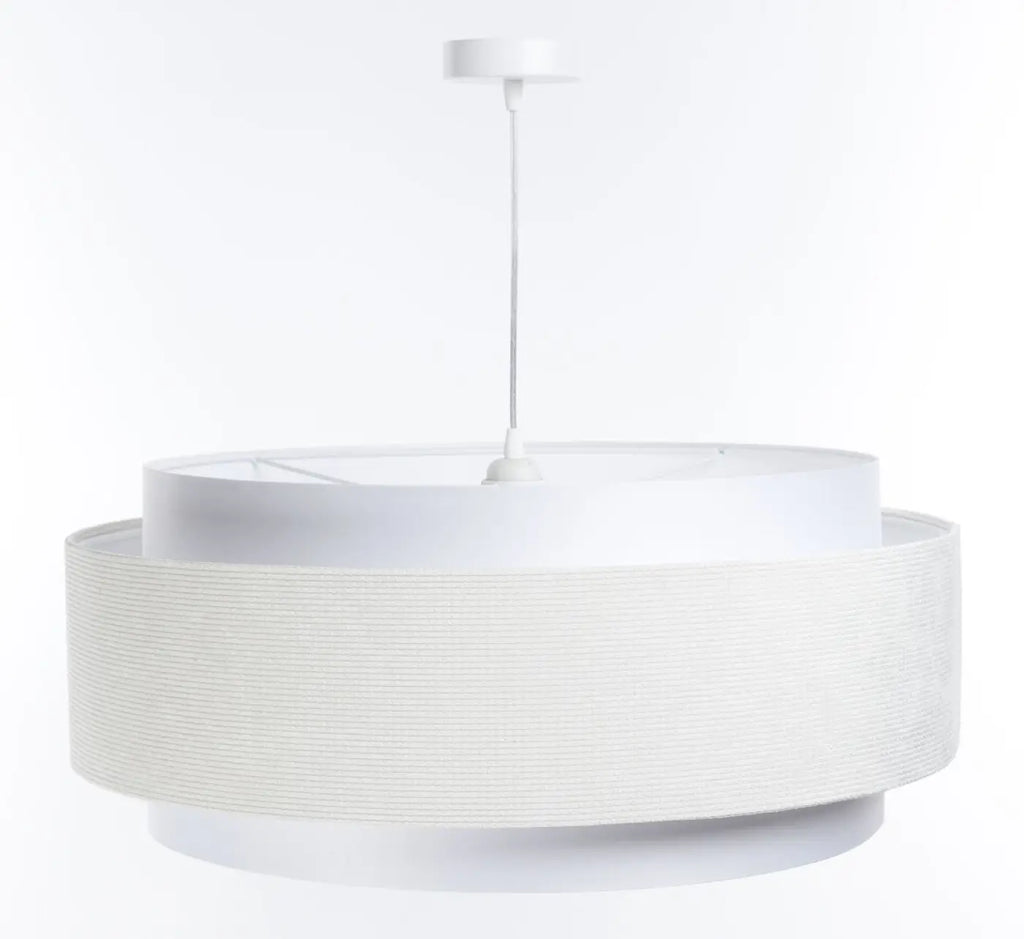 Suspension en tissu blanc et crème, style sobre