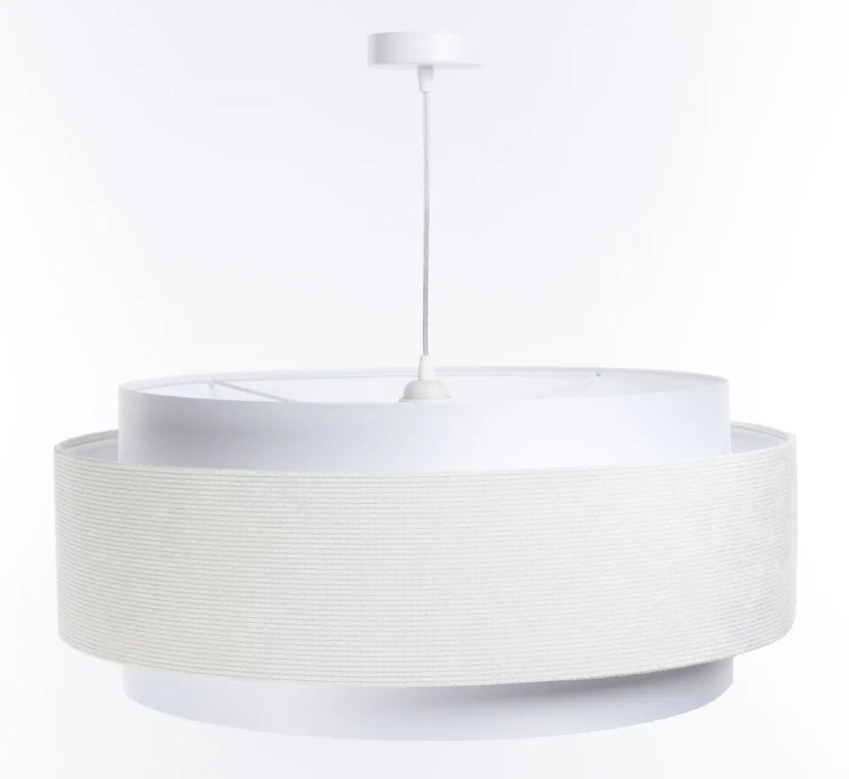 Suspension en tissu blanc et crème, style sobre
