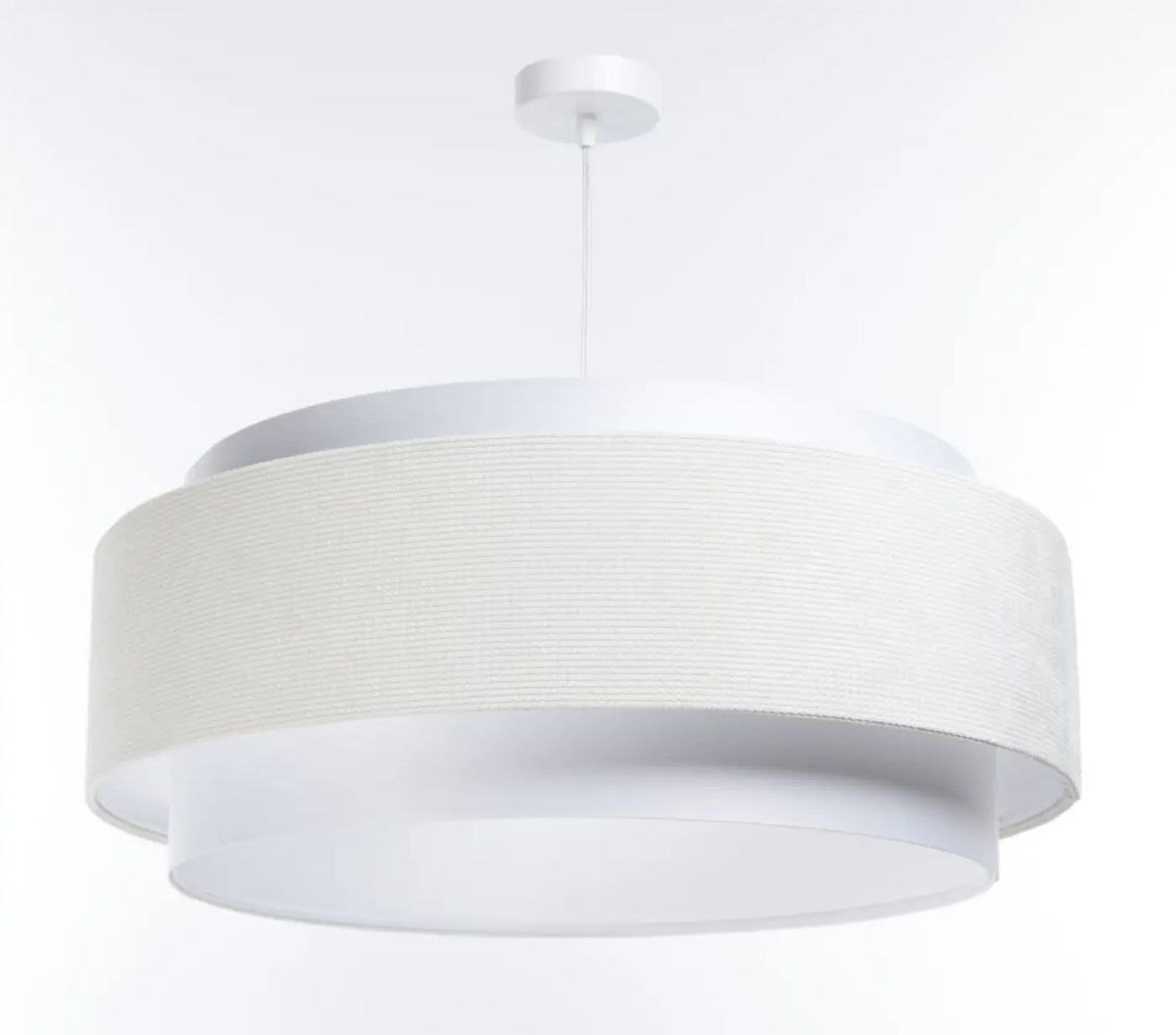 Suspension en tissu blanc et crème, style sobre