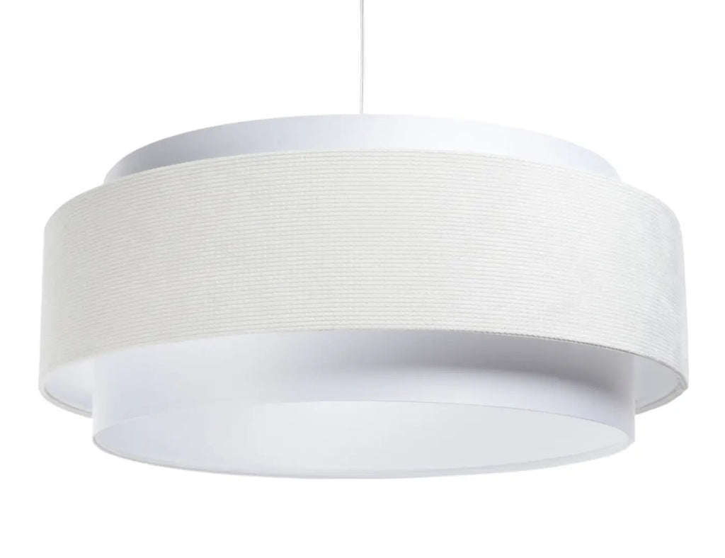 Suspension en tissu blanc et crème, style sobre