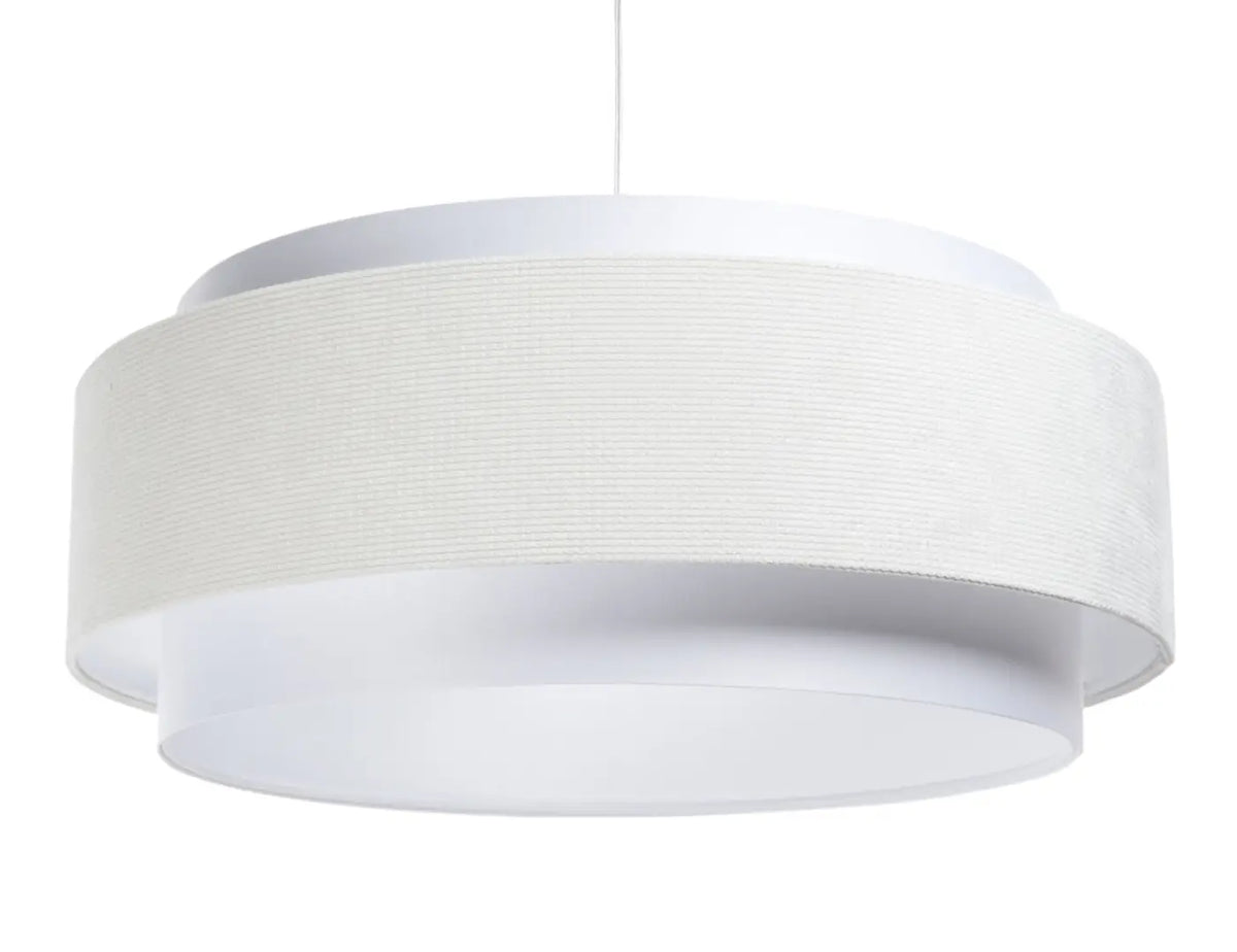 Suspension en tissu blanc et crème, style sobre