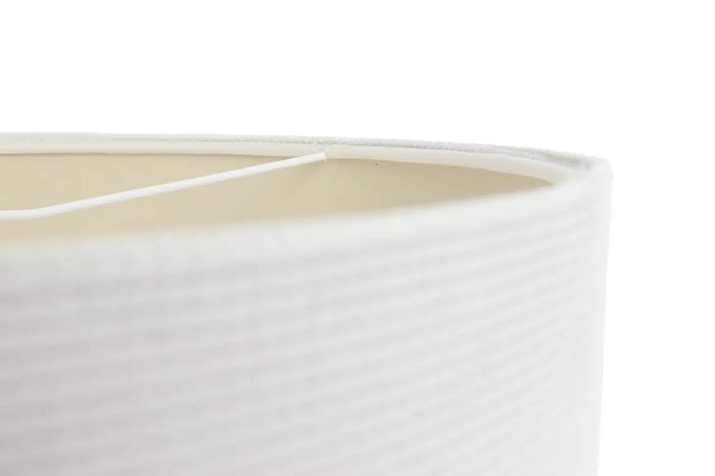 Suspension en tissu blanc crème et écru, lumière douce