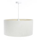 Suspension en tissu blanc crème et écru, lumière douce