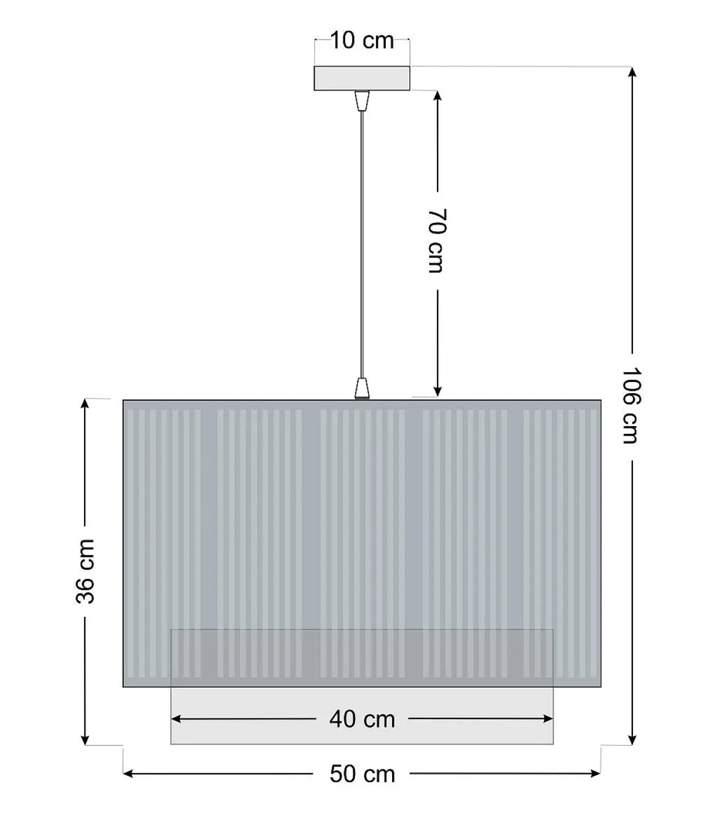 Suspension en tissu blanc et gris, tailles S, M et L