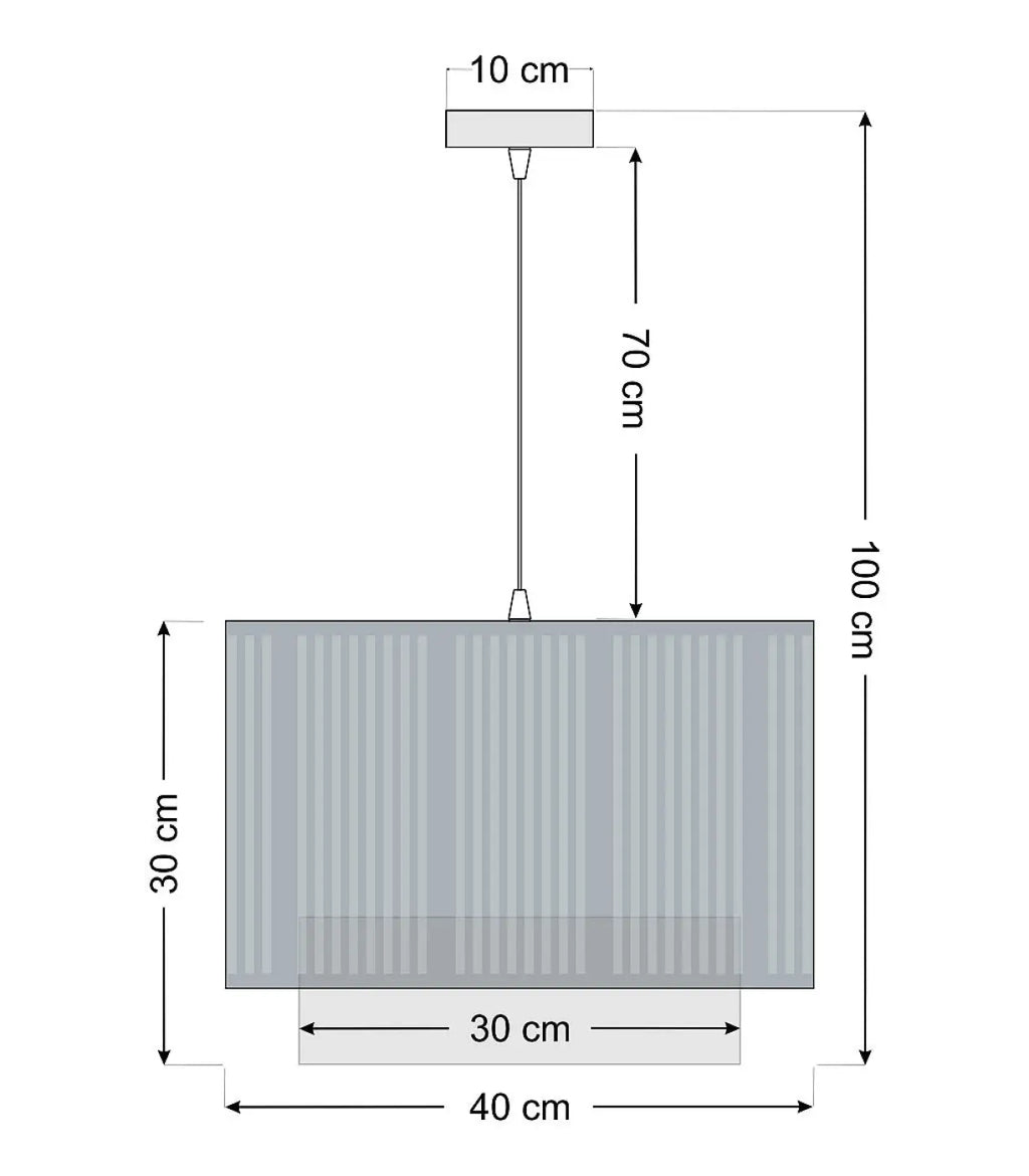 Suspension en tissu blanc et gris, tailles S, M et L