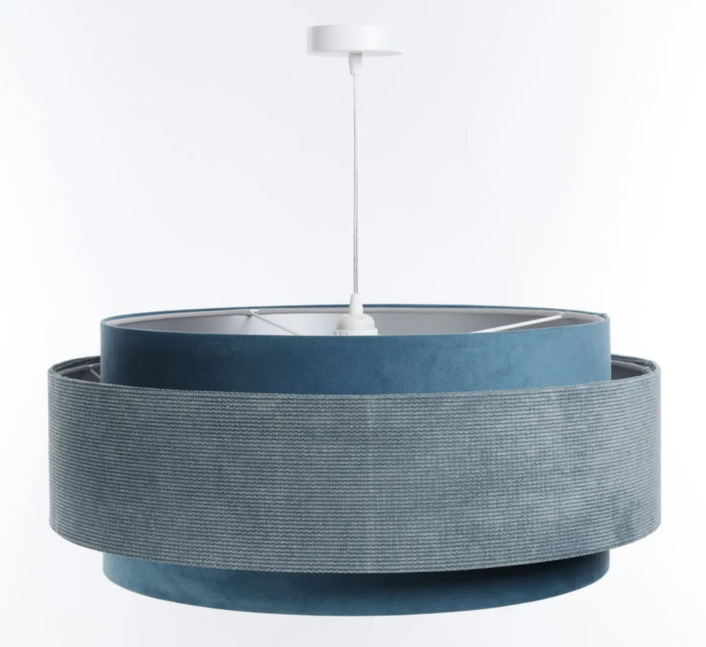 Suspension en tissu bleu clair à intérieur argenté