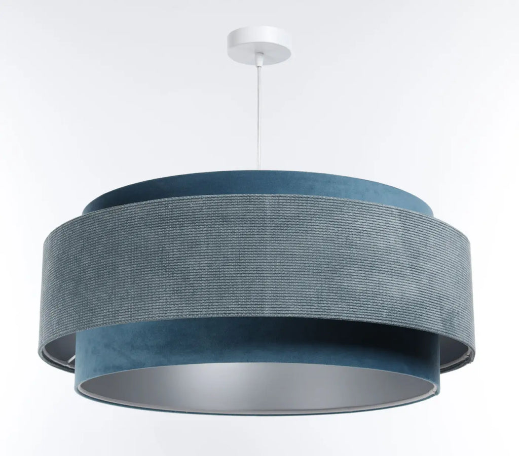 Suspension en tissu bleu clair à intérieur argenté