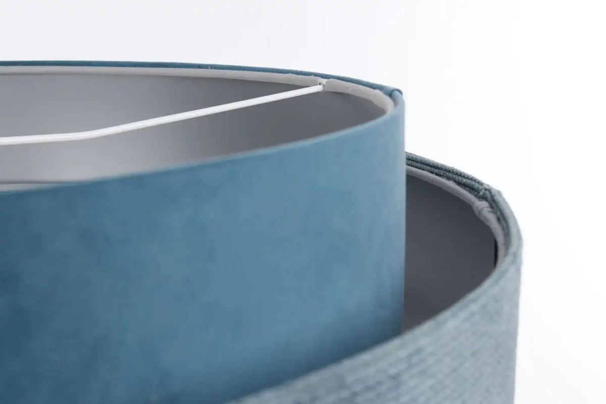 Suspension en tissu bleu clair à intérieur argenté