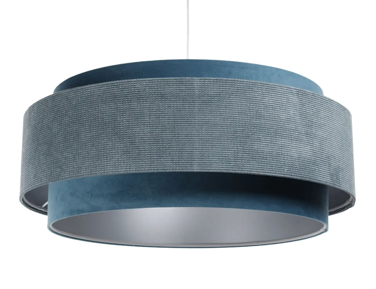Suspension en tissu bleu clair à intérieur argenté
