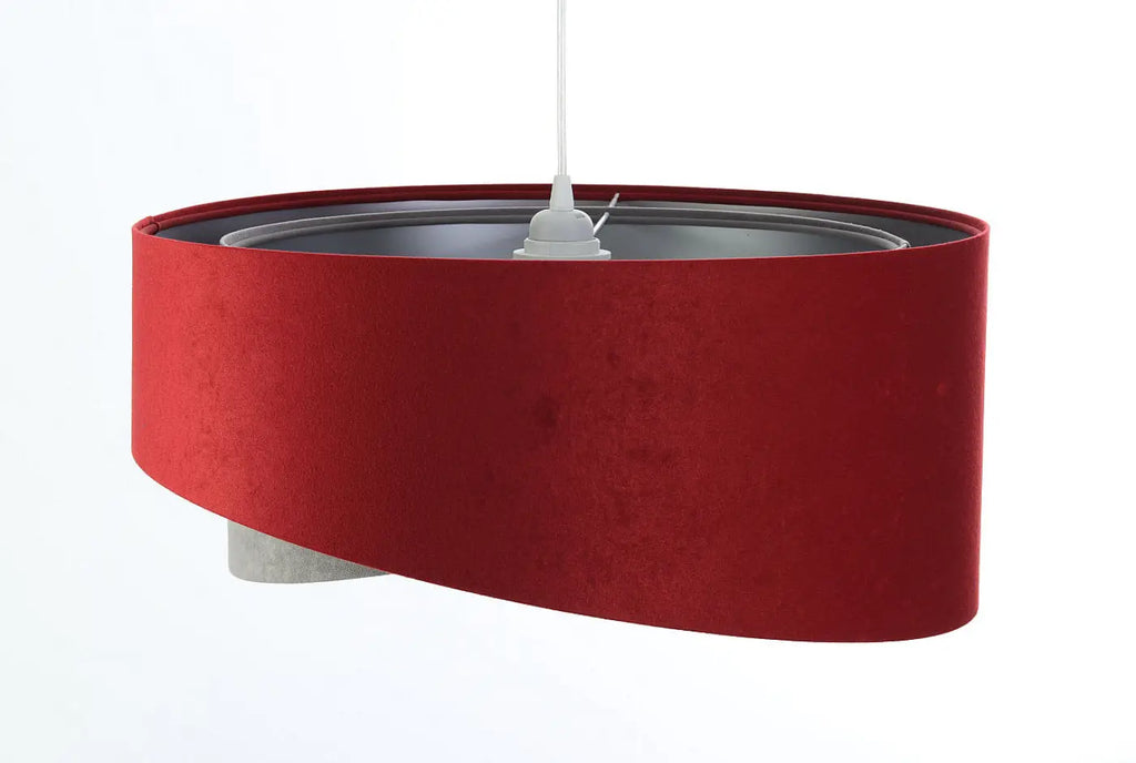 Suspension effet velours bordeaux, intérieur argenté, 50 cm