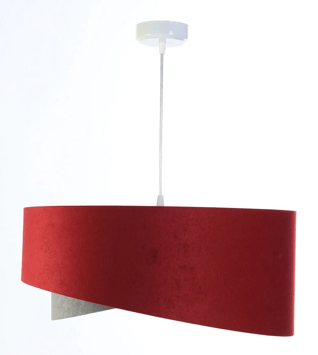 Suspension effet velours bordeaux, intérieur argenté, 50 cm